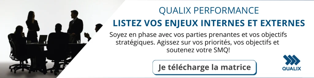 enjeux internes et externes de l'entreprise - tableau de bord de la performance -QUALIX